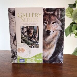 NEW Wolves "Watchful Eyes" 1000 Piece Wooden Jigsaw Puzzle Gallery Series